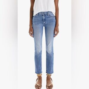 MOTHER Women's mid rise Dazzler Straight Leg Jeans in medium Blue